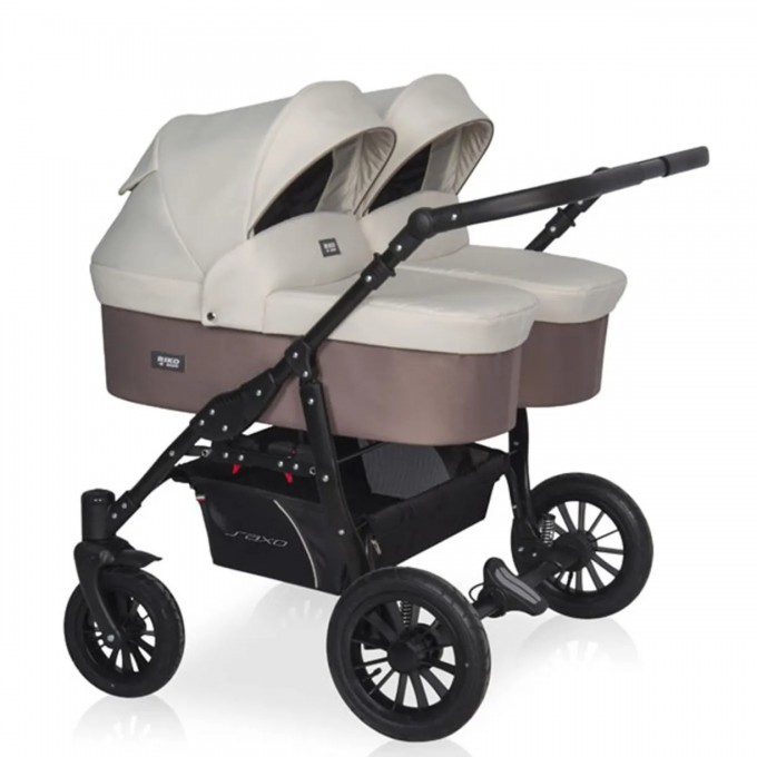 Коляска для близнецов 2 в 1 RIKO BASIC SAXO 03 бежевый-коричневый 5901583378409 Коляска для близнецов 2 в 1 RIKO BASIC SAXO 03 бежевый-коричневый 5901583378409