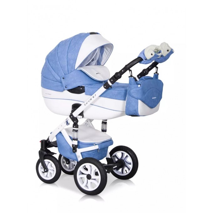 Коляска 2 в 1 RIKO BRUNO ECCO 16 голубой-белый 5901812682864 Коляска 2 в 1 RIKO BRUNO ECCO 16 голубой-белый 5901812682864